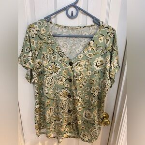 FLT Studio Women’s 1XL Button Blouse